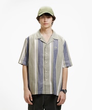 リネンブレンドオープンカラーシャツ