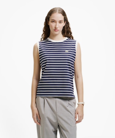 ノースリーブボーダーTシャツ