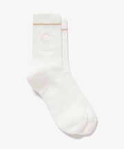 配色ラインケーブルニットソックス