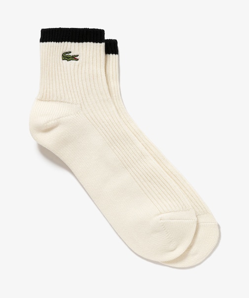 1×1リブニットクルーソックス 25-27cm