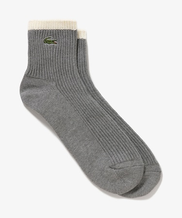 1×1リブニットクルーソックス 25-27cm