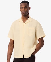 リネンオープンカラーシャツ