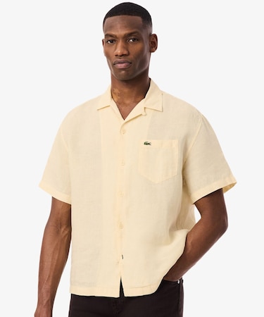 リネンオープンカラーシャツ