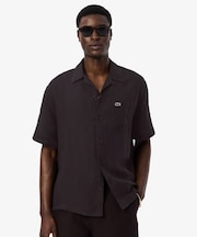 リネンオープンカラーシャツ