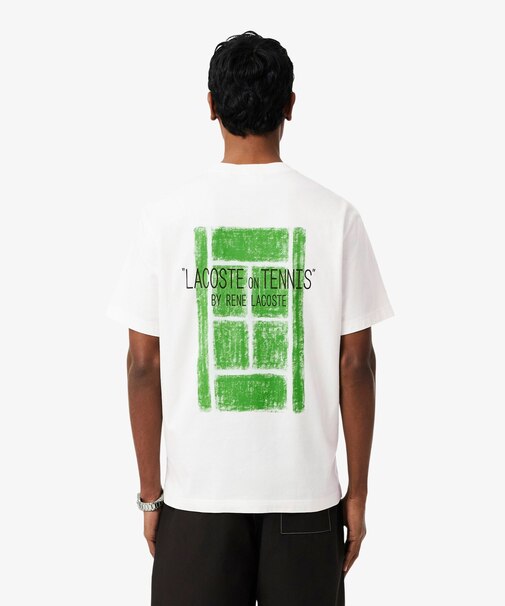 テニスコートバックプリントTシャツ