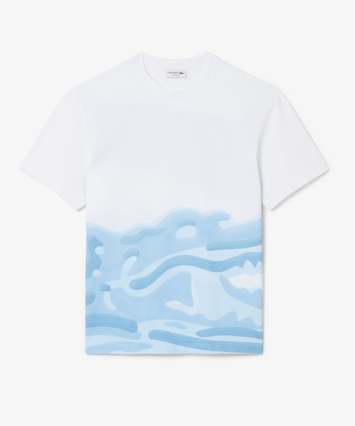 クローズアップワニロゴプリントTシャツ