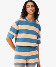 ファットボーダーメッシュニットTシャツ