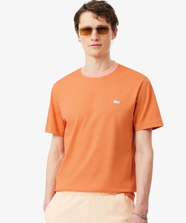 配色ネックリブリンガーネックTシャツ