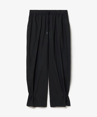 裾ギャザーストレッチワイドパンツ