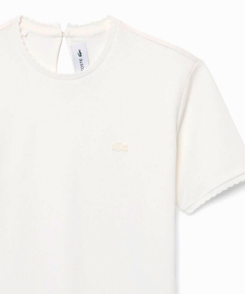 スカラップエッジデザイン フリルフェミニン半袖Tシャツ