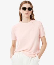 スカラップエッジデザイン フリルフェミニン半袖Tシャツ