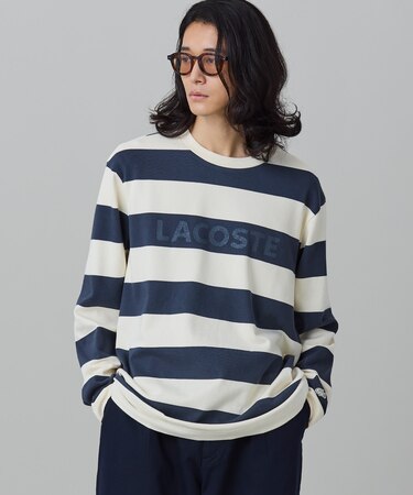 テクスチャーロゴ ボーダーロングスリーブTシャツ