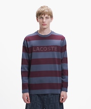 テクスチャーロゴ ボーダーロングスリーブTシャツ