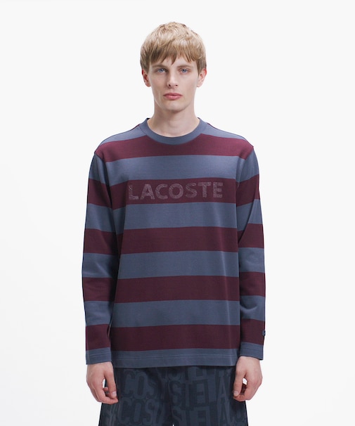 テクスチャーロゴ ボーダーロングスリーブTシャツ