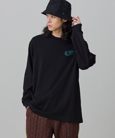 ネーム&ワニロゴグラフィック長袖Tシャツ