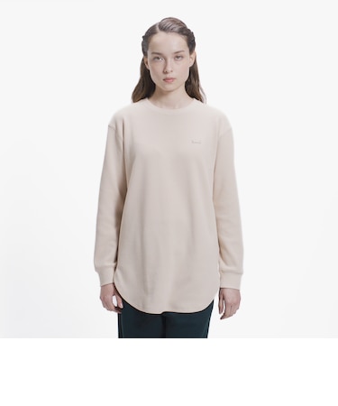 ラウンドヘム ワッフルロングスリーブTシャツ