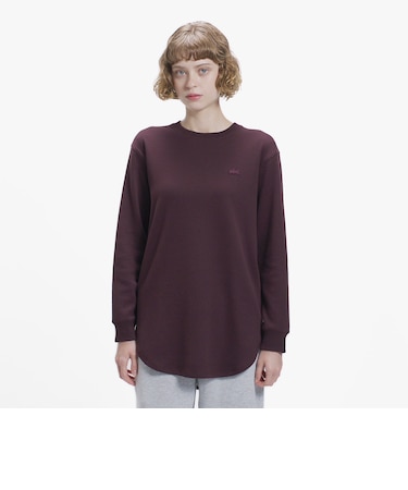 ラウンドヘム ワッフルロングスリーブTシャツ