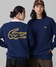 【オンライン限定】LACOSTE  オーバーサイズ 裏毛 バックプリント クルーネック スウェット