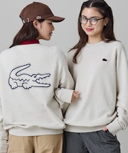 【オンライン限定】LACOSTE  オーバーサイズ 裏毛 バックプリント クルーネック スウェット
