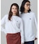 【オンライン限定】LACOSTE  オーバーサイズ 配色ラインリブ ロングスリーブTシャツ