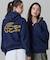 【オンライン限定】LACOSTE  オーバーサイズ フード刺繍ロゴ バックプリント プルオーバーパーカー