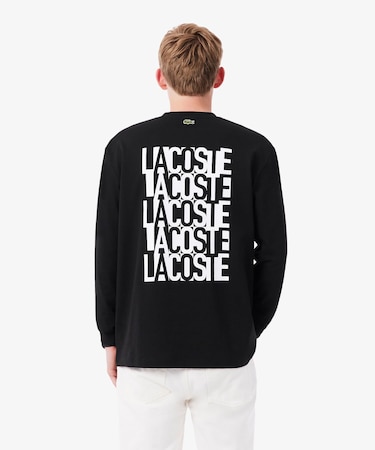 ブランドネームロゴグラフィックバックプリントロングスリーブTシャツ