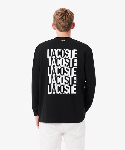 ブランドネームロゴグラフィックバックプリントロングスリーブTシャツ
