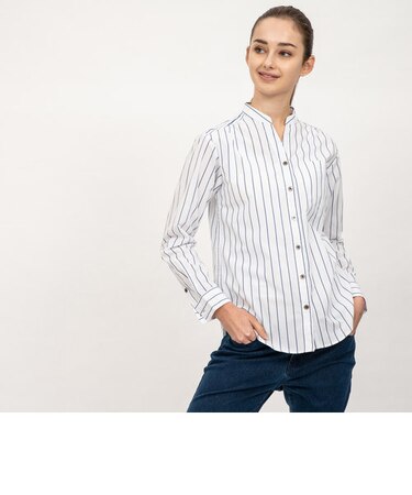 W DFTランダムストライプシャツ長袖