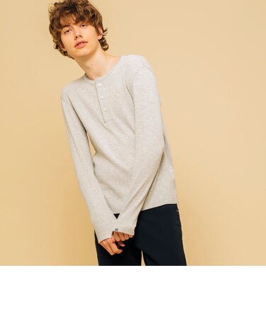 吸水速乾 ピッツマン 長袖ヘンリーネック