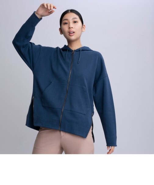 ドロップショルダースウェットジップパーカ
