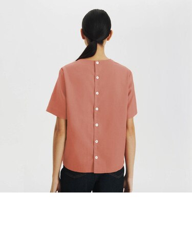 プルオーバー半袖ブラウス