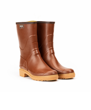 ビソン2 ラバー ミドルブーツ ローヒール