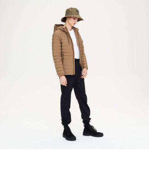 撥水 フーデッドダウンジャケット