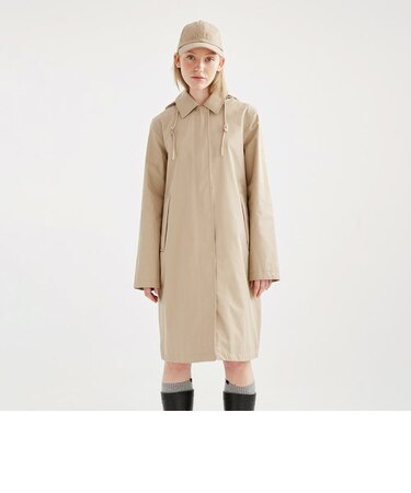 透湿防水 フーデッドロングコート