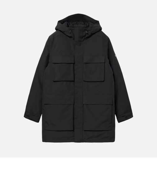 透湿防水 インサレーションフーデッドロングジャケット