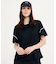 接触冷感 ワンポイントロゴ ピスネーム ボートネック パフスリーブ半袖Tシャツ
