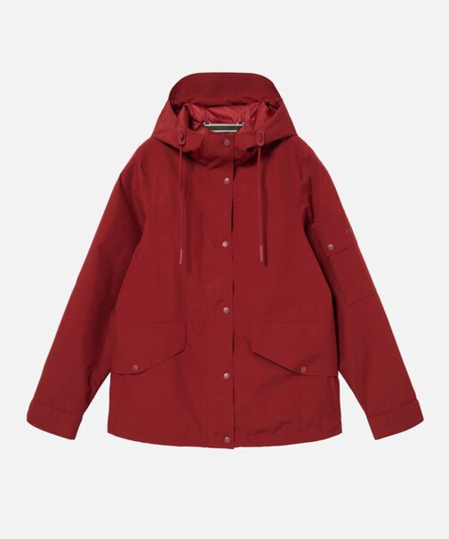 透湿防水 パッカブルショートジャケット ダブルジップアップフーディー