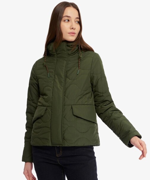 撥水 DUPONT SORONA 中綿 インサレーション キルティングフーデッドジャケット