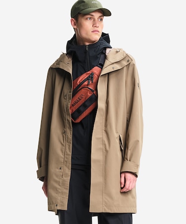 透湿防水 ロングフーデッドコート