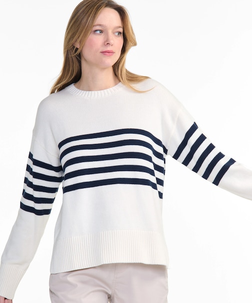 オーガニックコットン マリンボーダーニットセーター