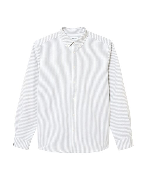 速乾ストライプオックスフォードシャツ