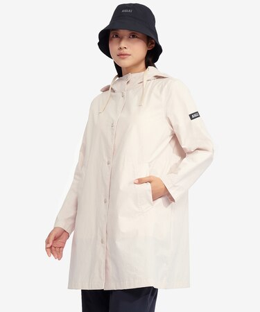 UVカット オーガニックコットンロング丈 フーデッドジャケット