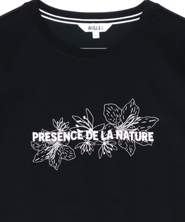 速乾 抗菌 防臭 フラワープリント半袖Tシャツ