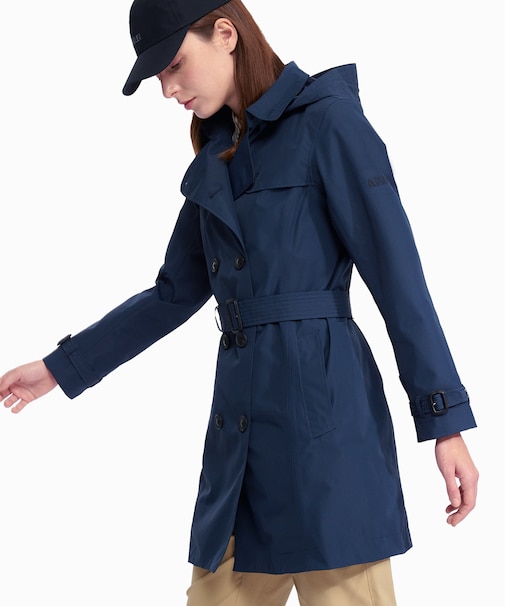 GORE-TEX ゴアテックス 防風 防水 撥水 透湿 ダブルプレスト トレンチコート フード取り外し可