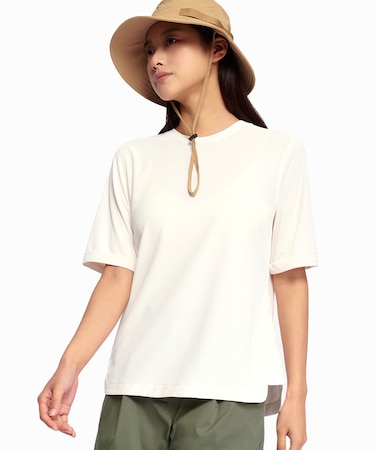 UVカット 接触冷感 速乾 サイドスリット ショートスリーブ 半袖Tシャツ