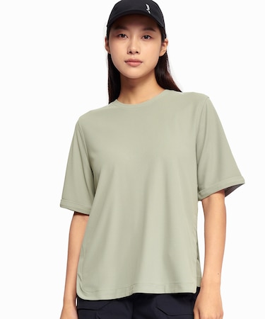 UVカット 接触冷感 速乾 サイドスリット ショートスリーブ 半袖Tシャツ