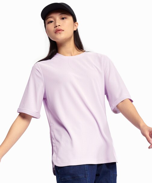 UVカット 接触冷感 速乾 サイドスリット ショートスリーブ 半袖Tシャツ