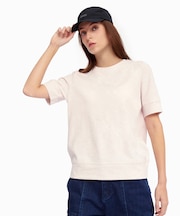 UVカット 吸水速乾 刺繍ロゴ 袖リブ半袖Tシャツ