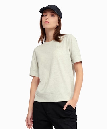 UVカット 吸水速乾 刺繍ロゴ 袖リブ半袖Tシャツ