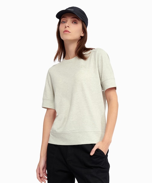 UVカット 吸水速乾 刺繍ロゴ 袖リブ半袖Tシャツ